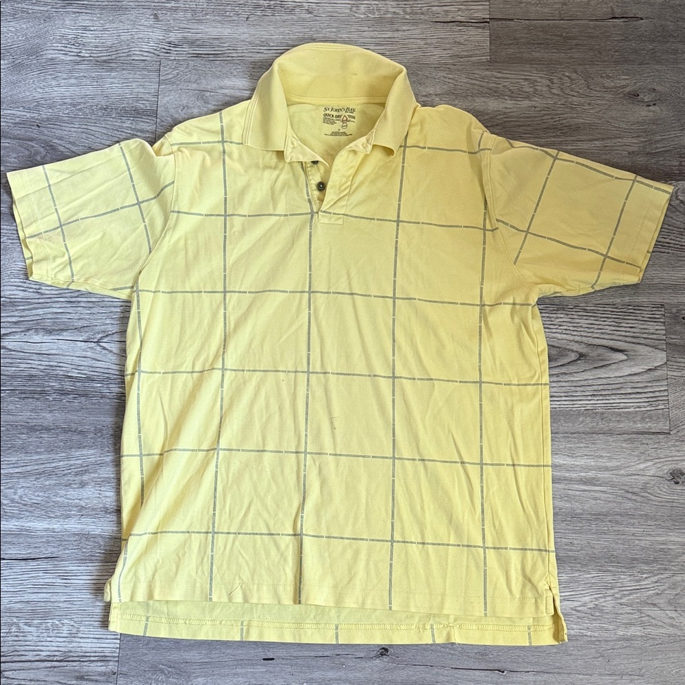 St. John's Bay Yellow Checkered Polo Shirt